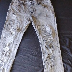 Rue21 Distressed Gray Skinny Jeans